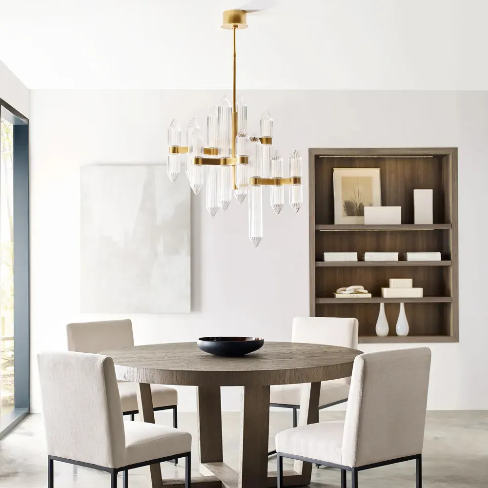 Langston Medium Chandelier - Plated Brass, Steel