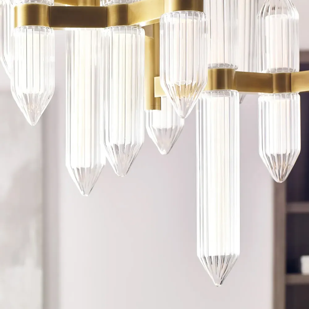 Langston Medium Chandelier - Plated Brass, Steel