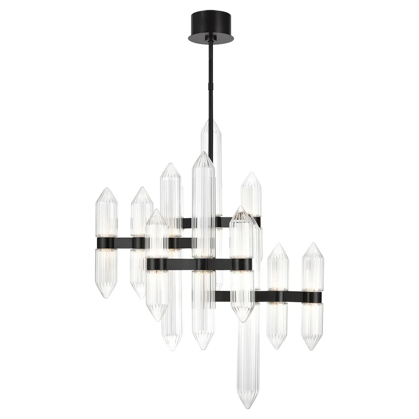 Langston Medium Chandelier - Plated Dark Bronze, Steel
