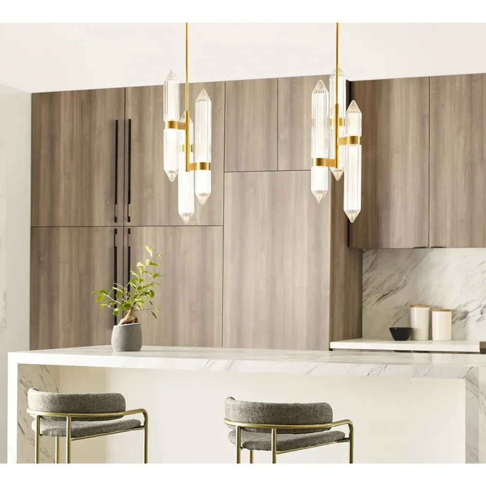 Langston Steel Pendant Light - Plated Brass