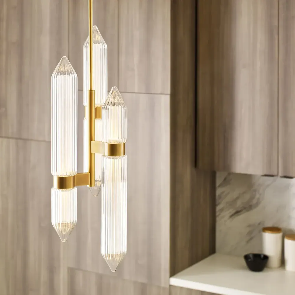 Langston Steel Pendant Light - Plated Brass
