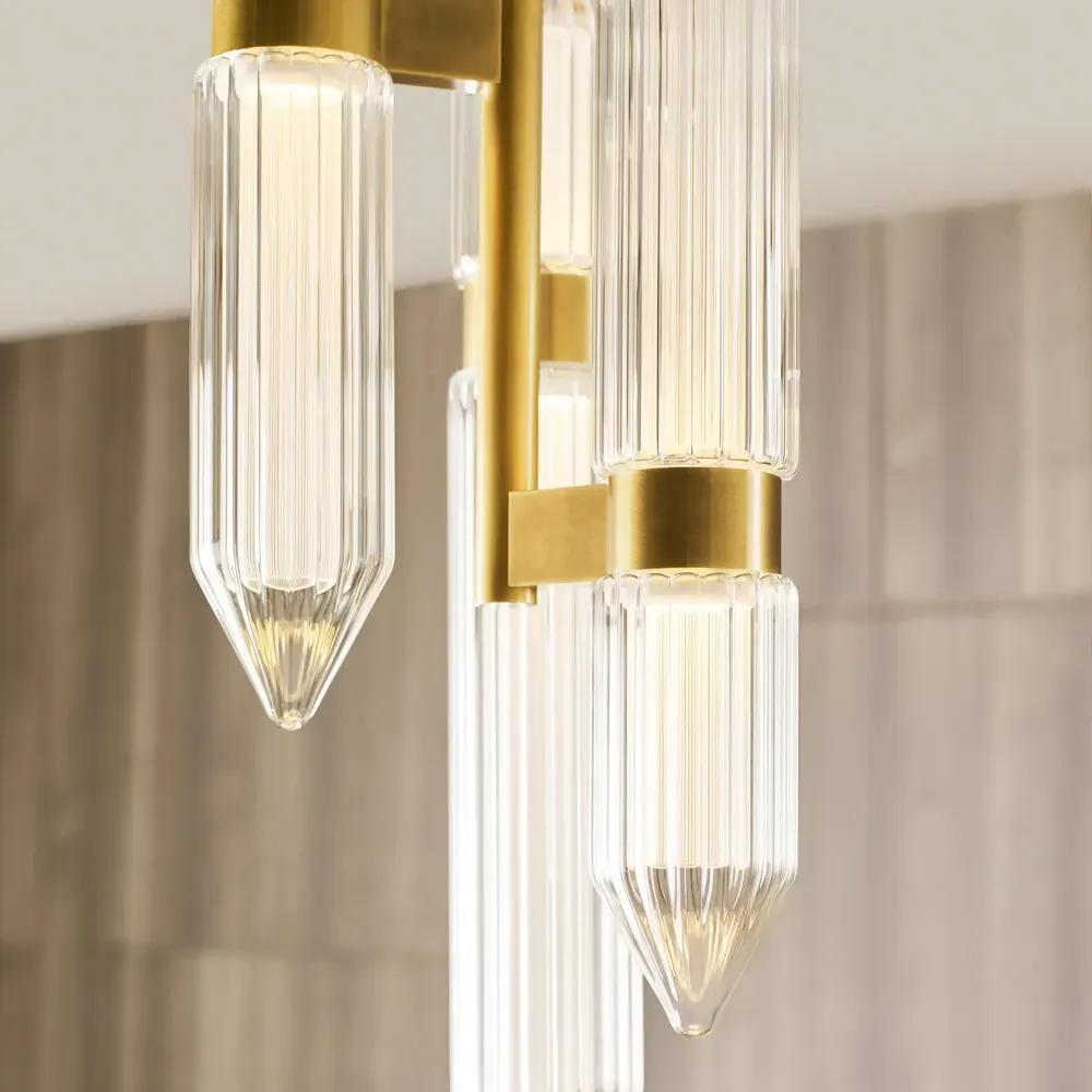 Langston Steel Pendant Light - Plated Brass