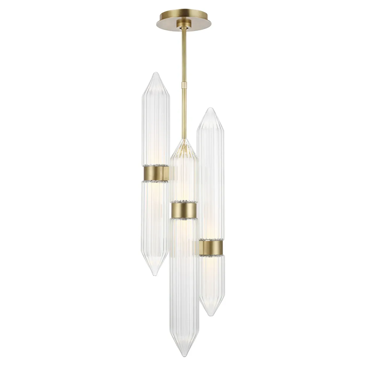 Langston Steel Pendant Light - Plated Brass image