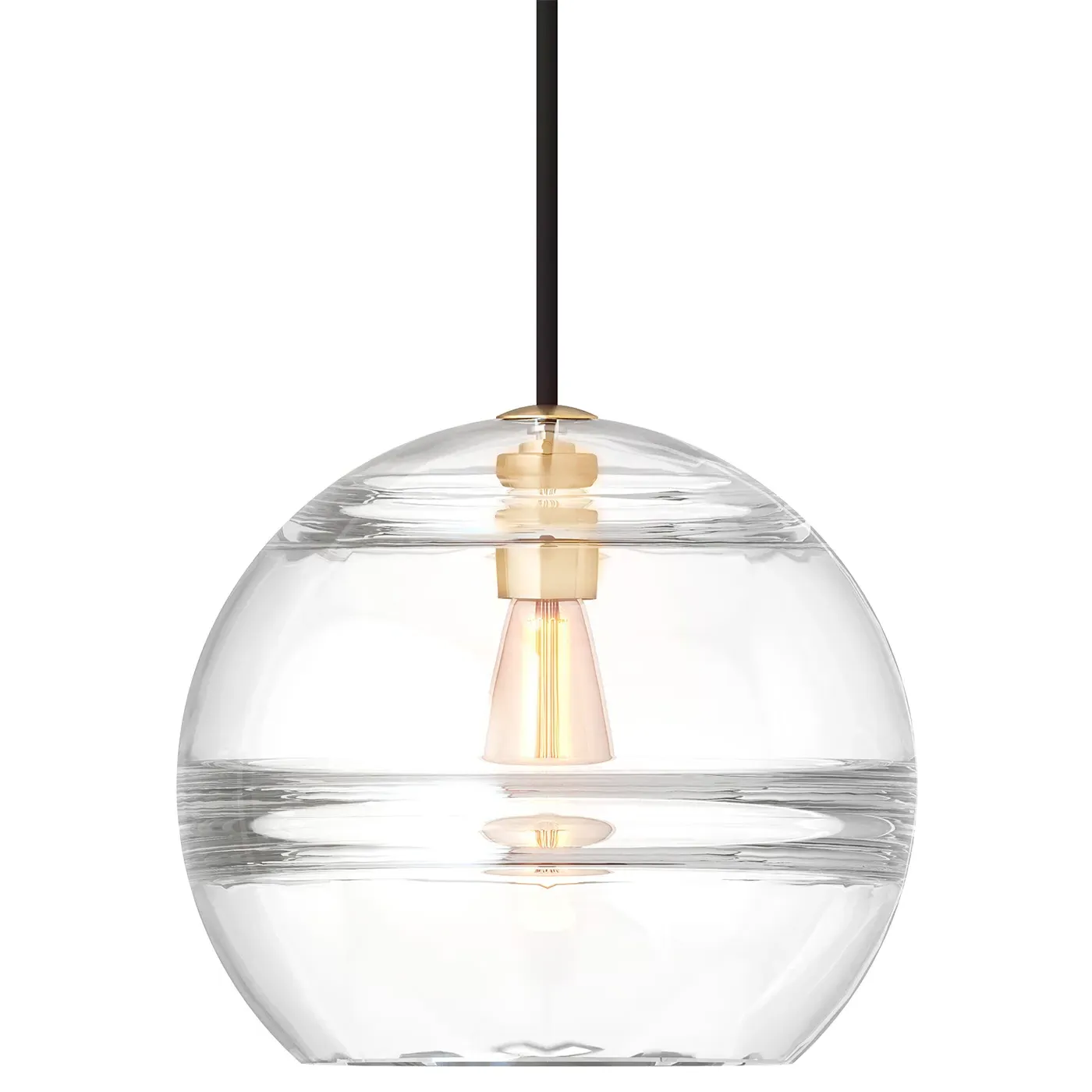 Sedona Large LED Pendant - Aged Brass, Glass