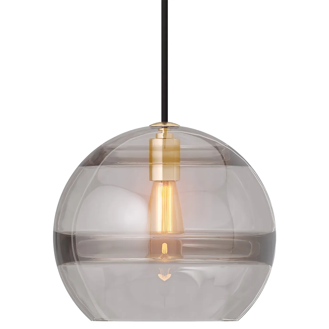 Sedona Large LED Pendant - Aged Brass, Smoked Glass