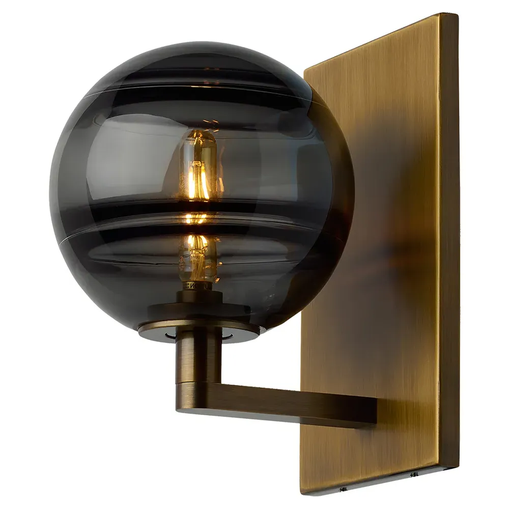 Sedona LED Sconce - Aged Brass, Smoked Glass image