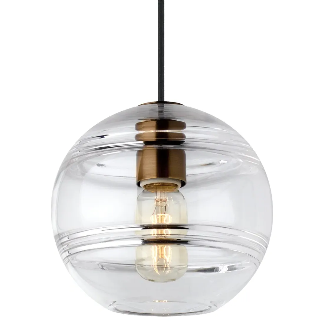 Sedona Medium LED Pendant - Aged Brass, Glass
