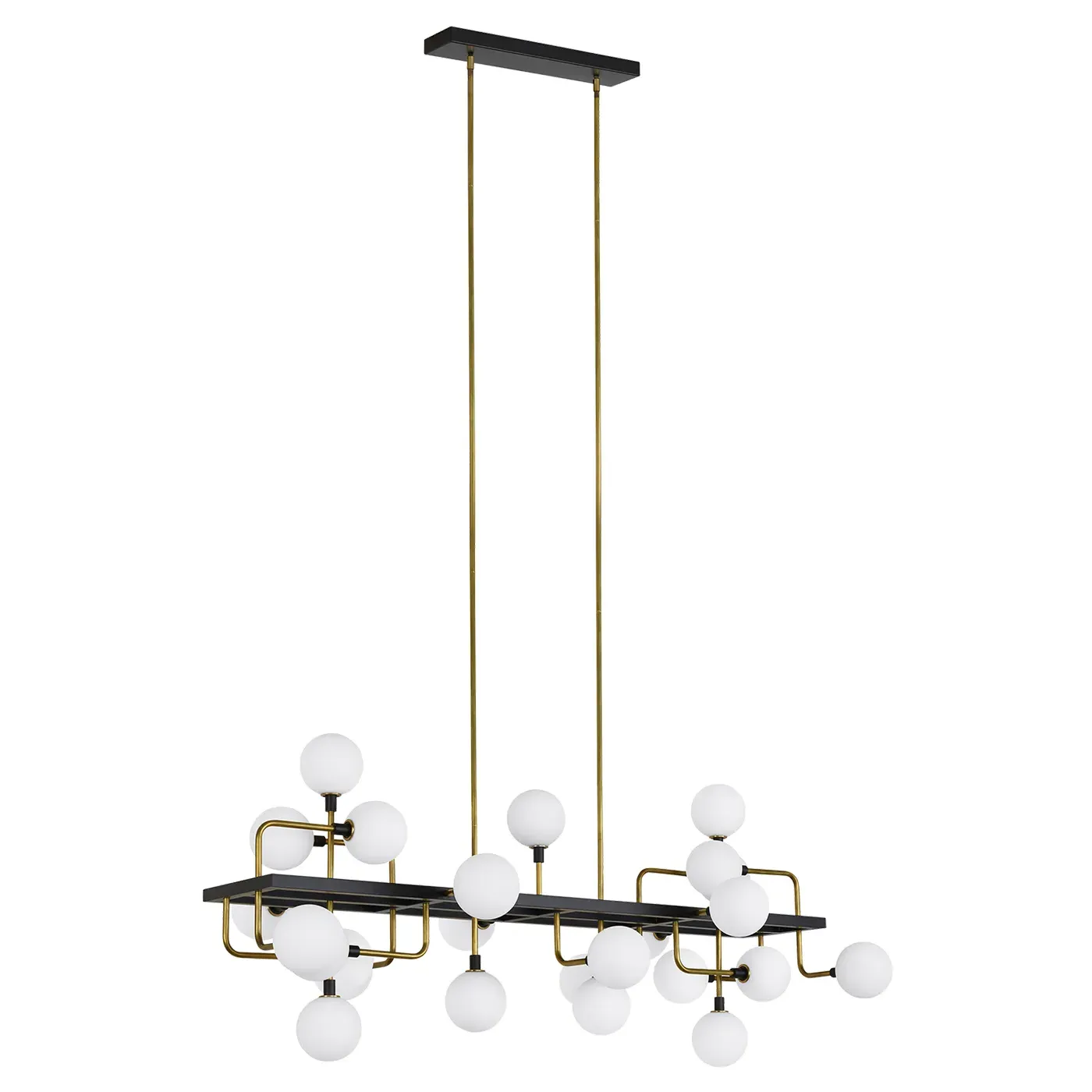 Viaggio Linear Chandelier - Brass, Opal Glass image