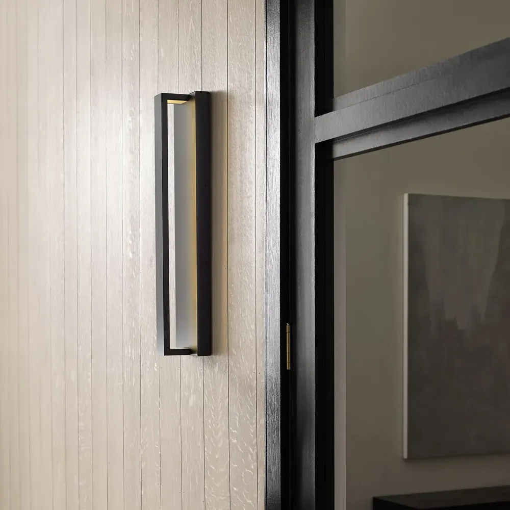 Windfall 16" LED Outdoor Sconce - Black, Aluminum