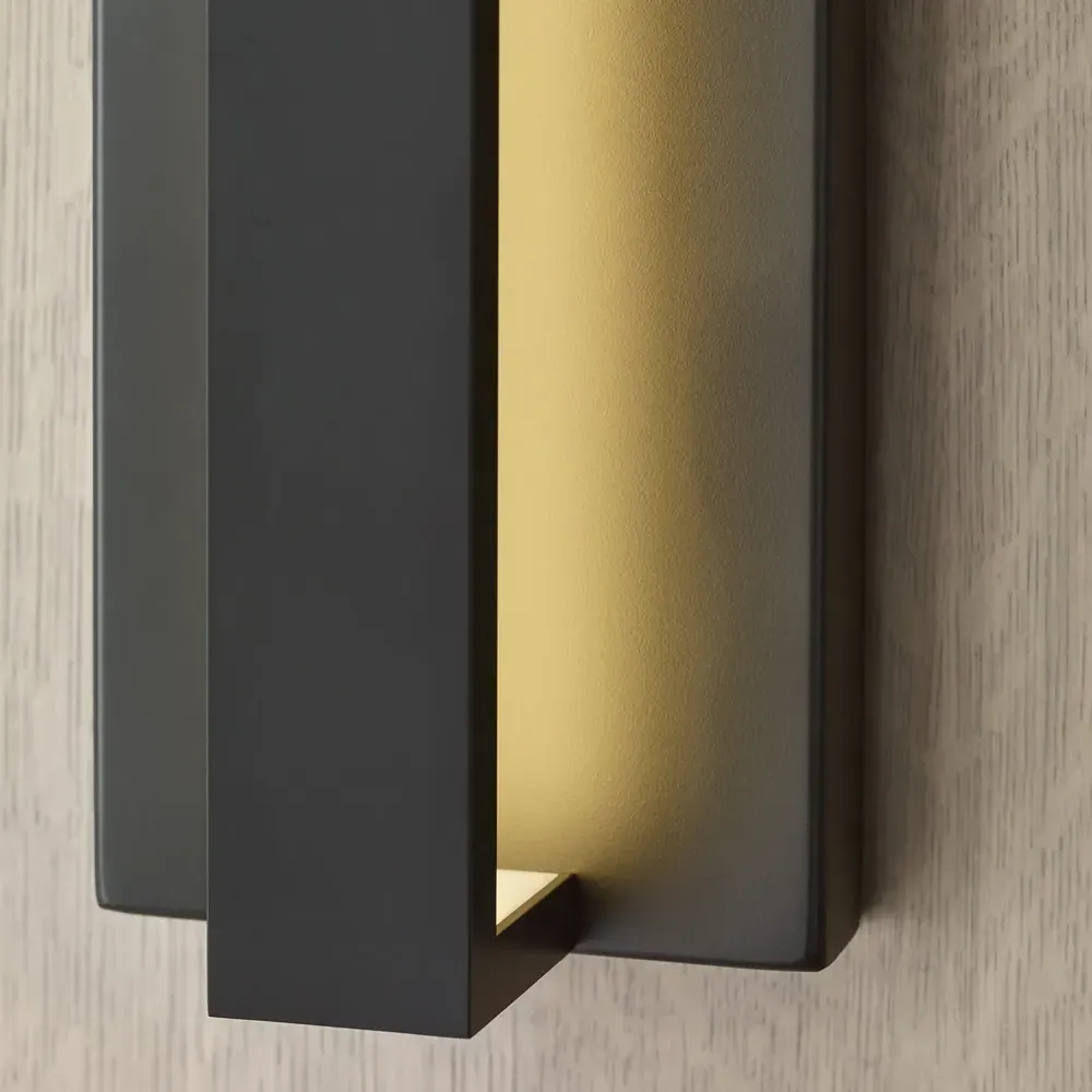 Windfall 16" LED Outdoor Sconce - Black, Aluminum