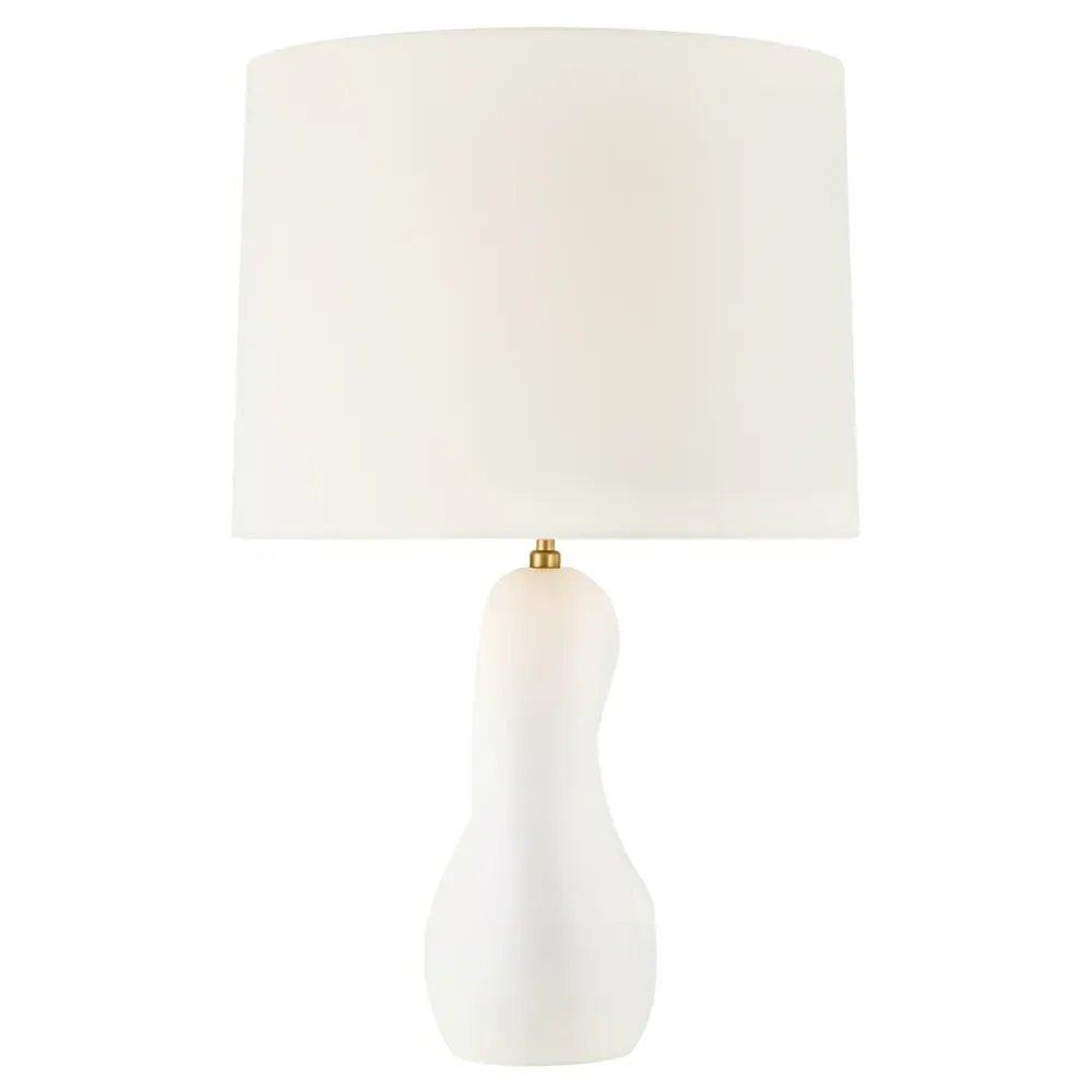 Adria Cordless Table Lamp - White, Plaster