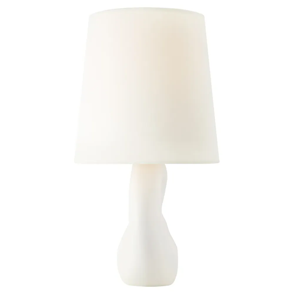 Adria Cordless Table Lamp - White, Plaster