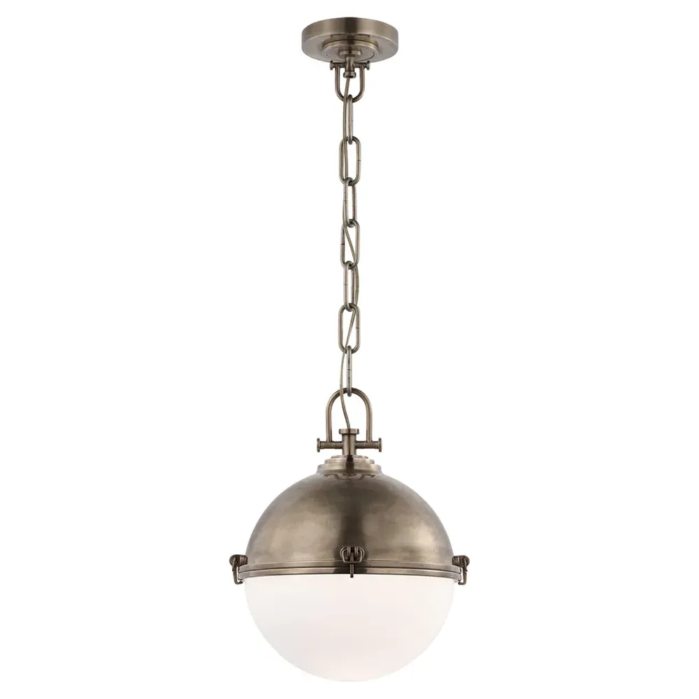 Adrian Large Globe Pendant - Antique Nickel, Metal
