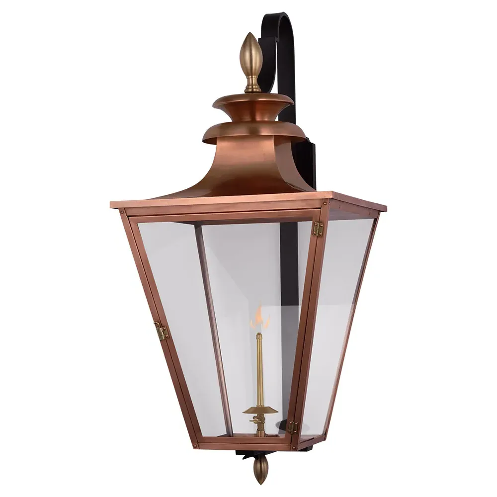 Albermarle Large Outdoor Gas Wall Lantern - Copper, Brass