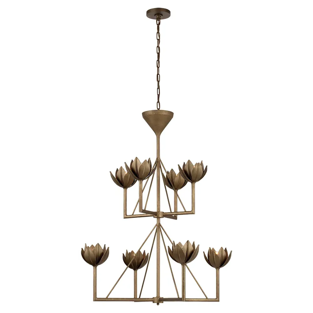 Alberto Regency Medium 2 Tier Chandelier - Antique Bronze Leaf