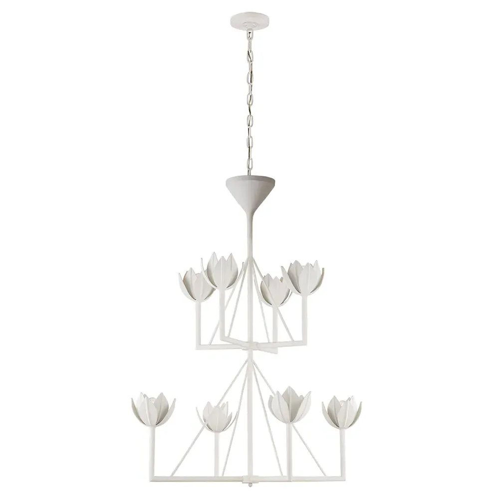 Alberto Regency Medium 2 Tier Chandelier - Plaster White