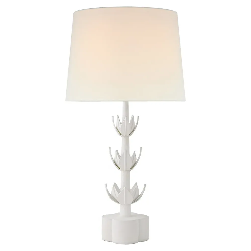 Alberto Regency Triple Table Lamp - Plaster White, Linen