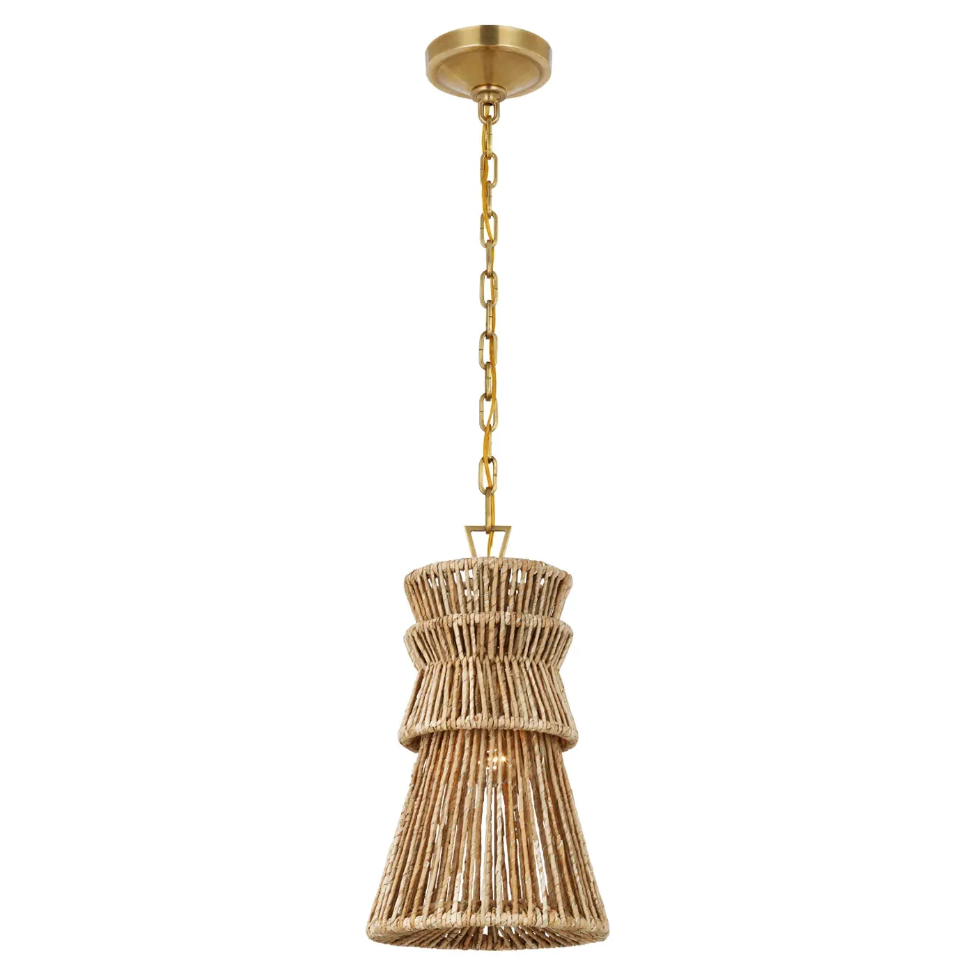 Antigua 10" Pendant Light - Antique Burnished Brass, Abaca image