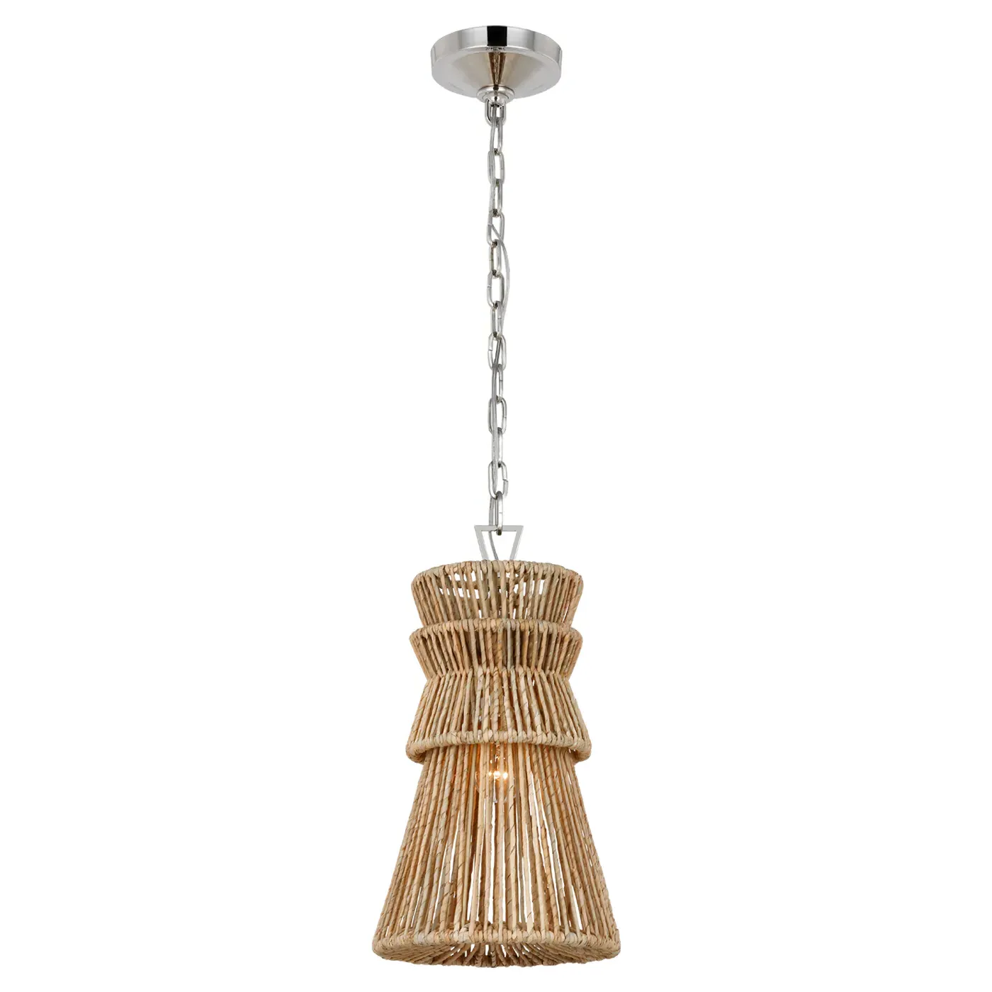 Antigua 10" Pendant Light - Polished Nickel, Abaca image