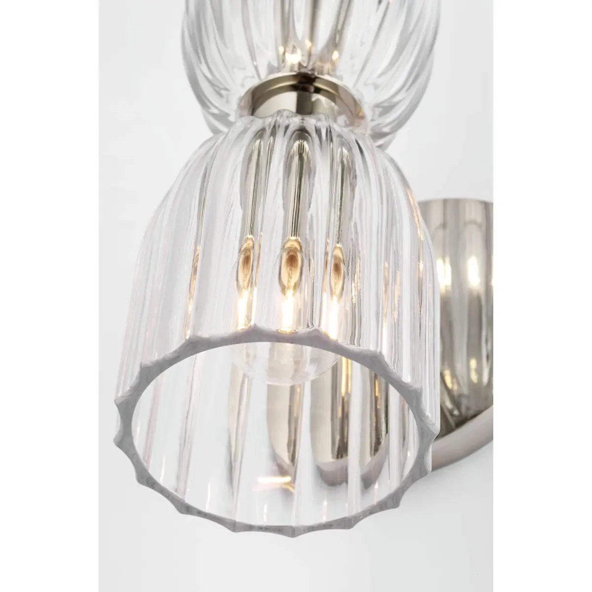 Asalea Round Bath Sconce - Polished Nickel, Glass