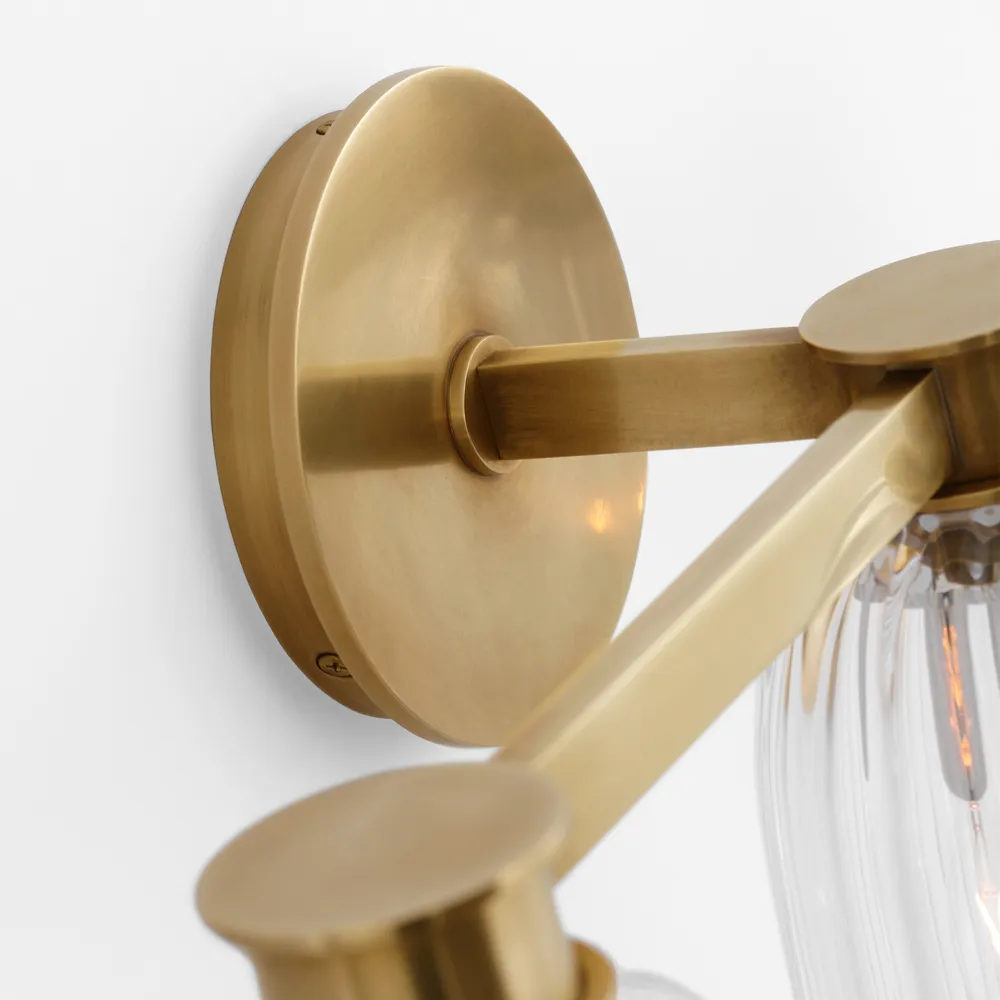 Asalea Triple Vanity Light - Antique Brass, Metal