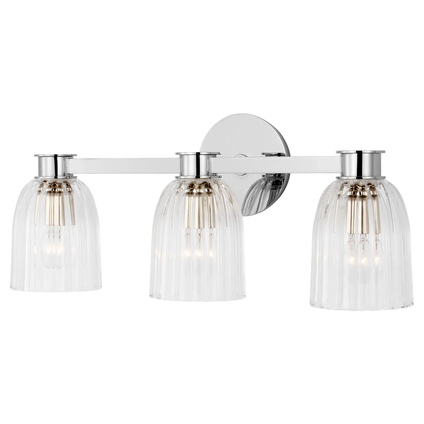 Asalea Triple Vanity Light - Polished Nickel, Metal