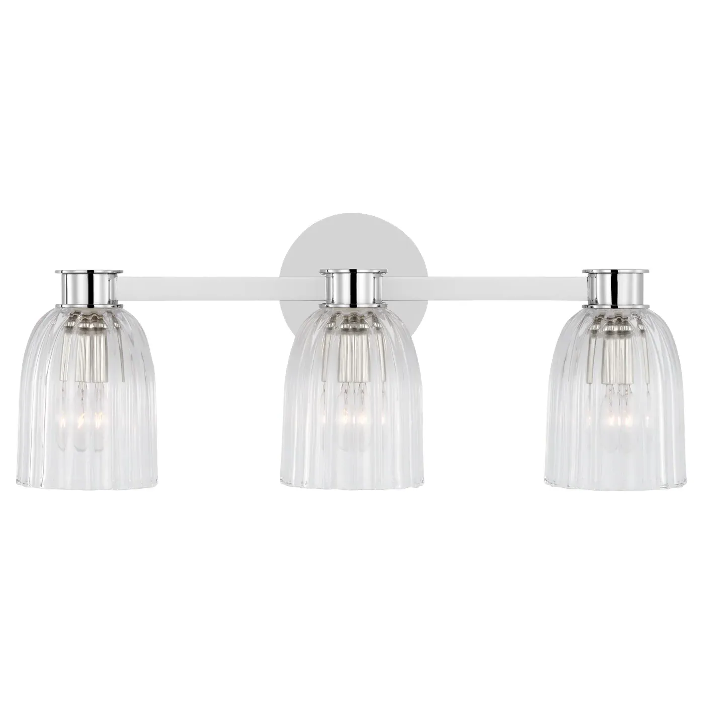 Asalea Triple Vanity Light - Polished Nickel, Metal