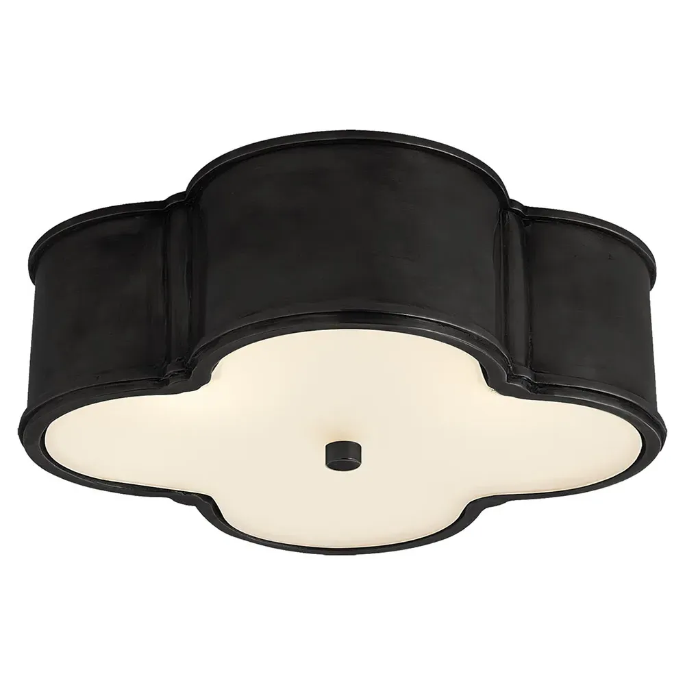 Basil Large Flush Mount - Gun Metal, Metal