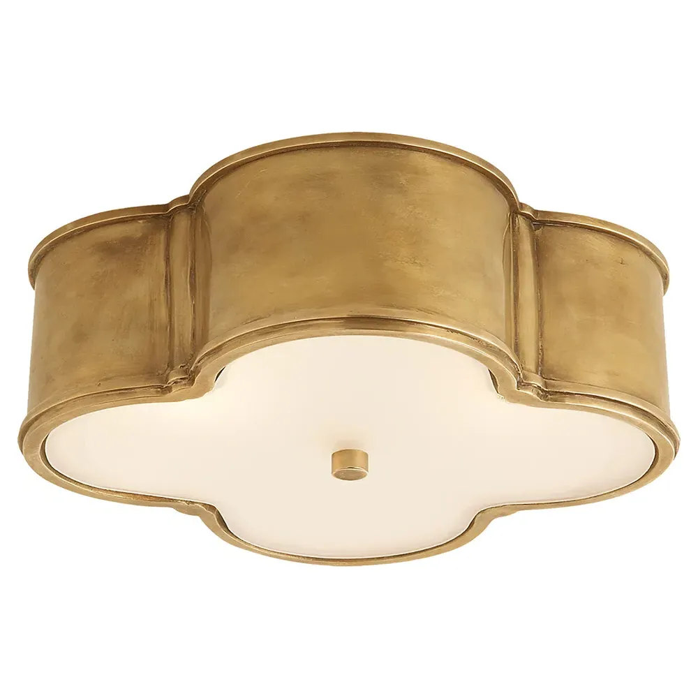 Basil Large Flush Mount - Natural Brass, Metal