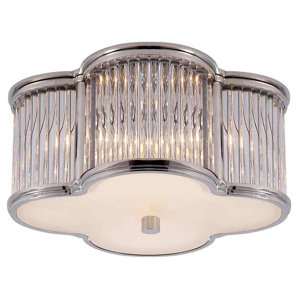 Basil Small Flush Mount - Polished Nickel, Crystal