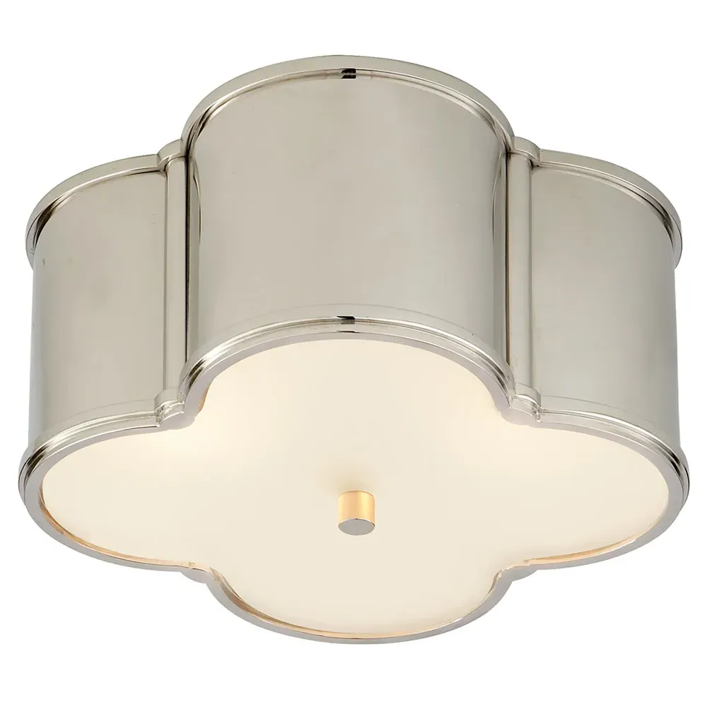 Basil Small Flush Mount - Polished Nickel, Metal