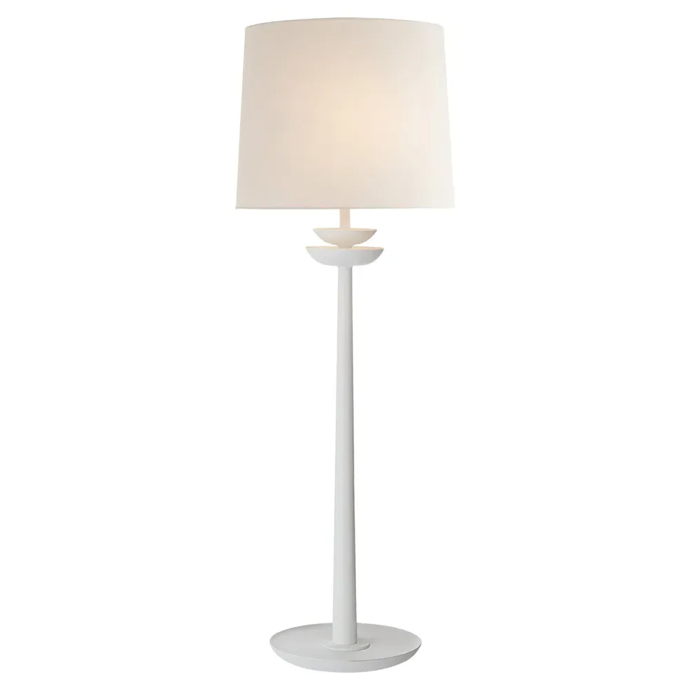 Beaumont Buffet Table Lamp with Linen Shade - Matte White