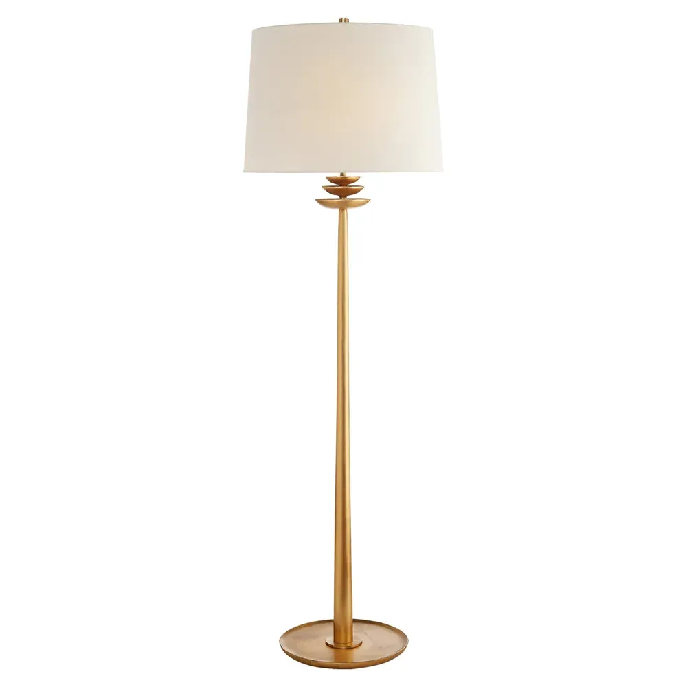 Beaumont Floor Lamp with Linen Shade - Gild