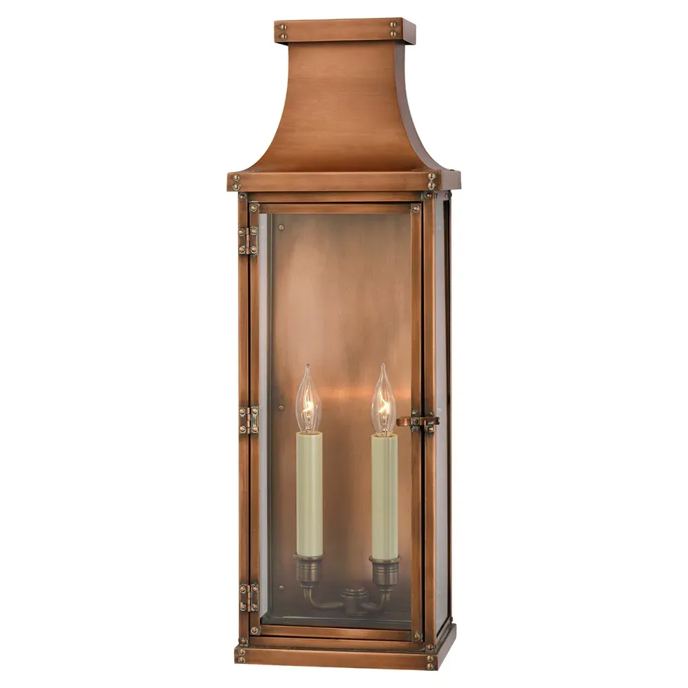 Bedford Large Wall Lantern - Natural Copper, Metal