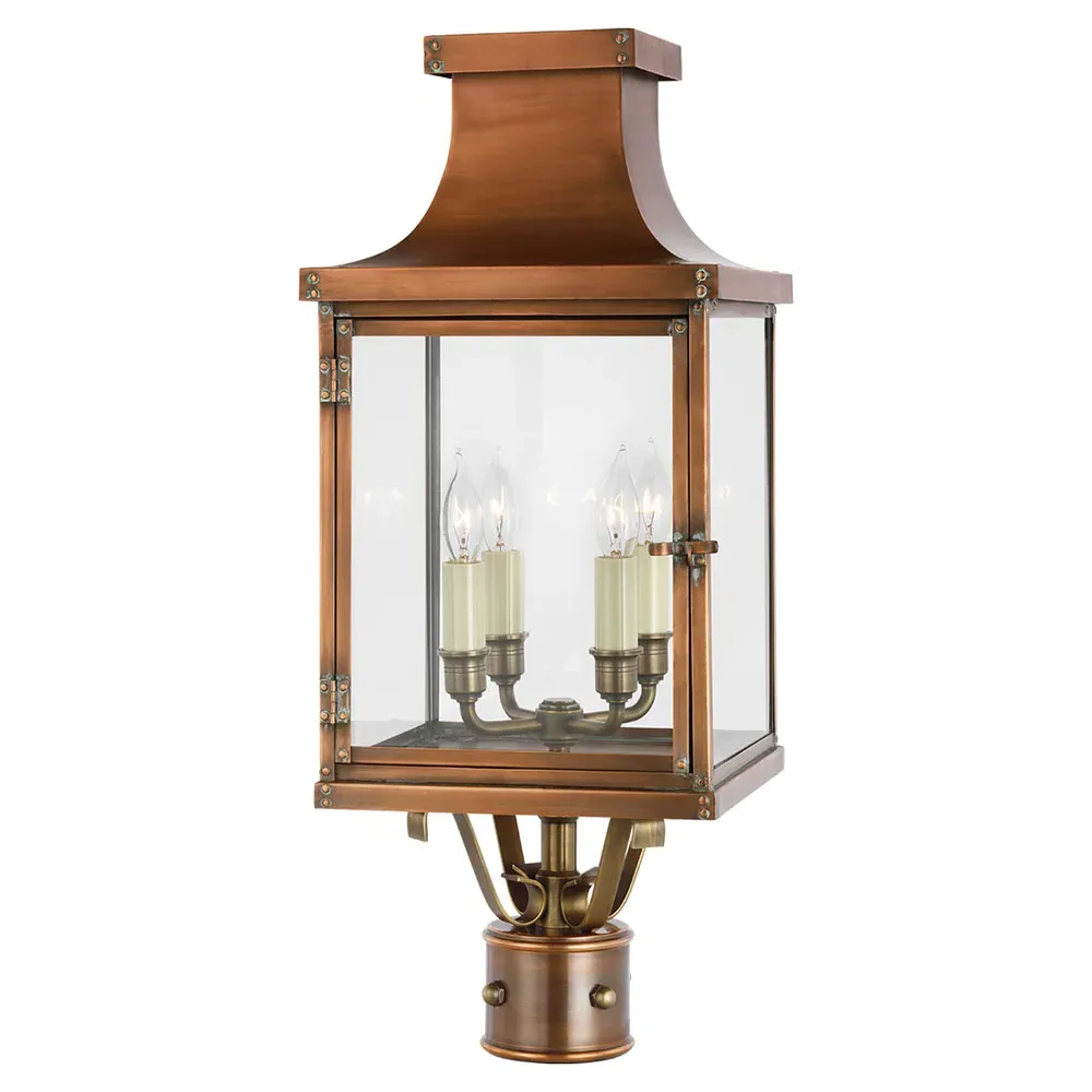 Bedford Post Lantern - Natural Copper, Metal