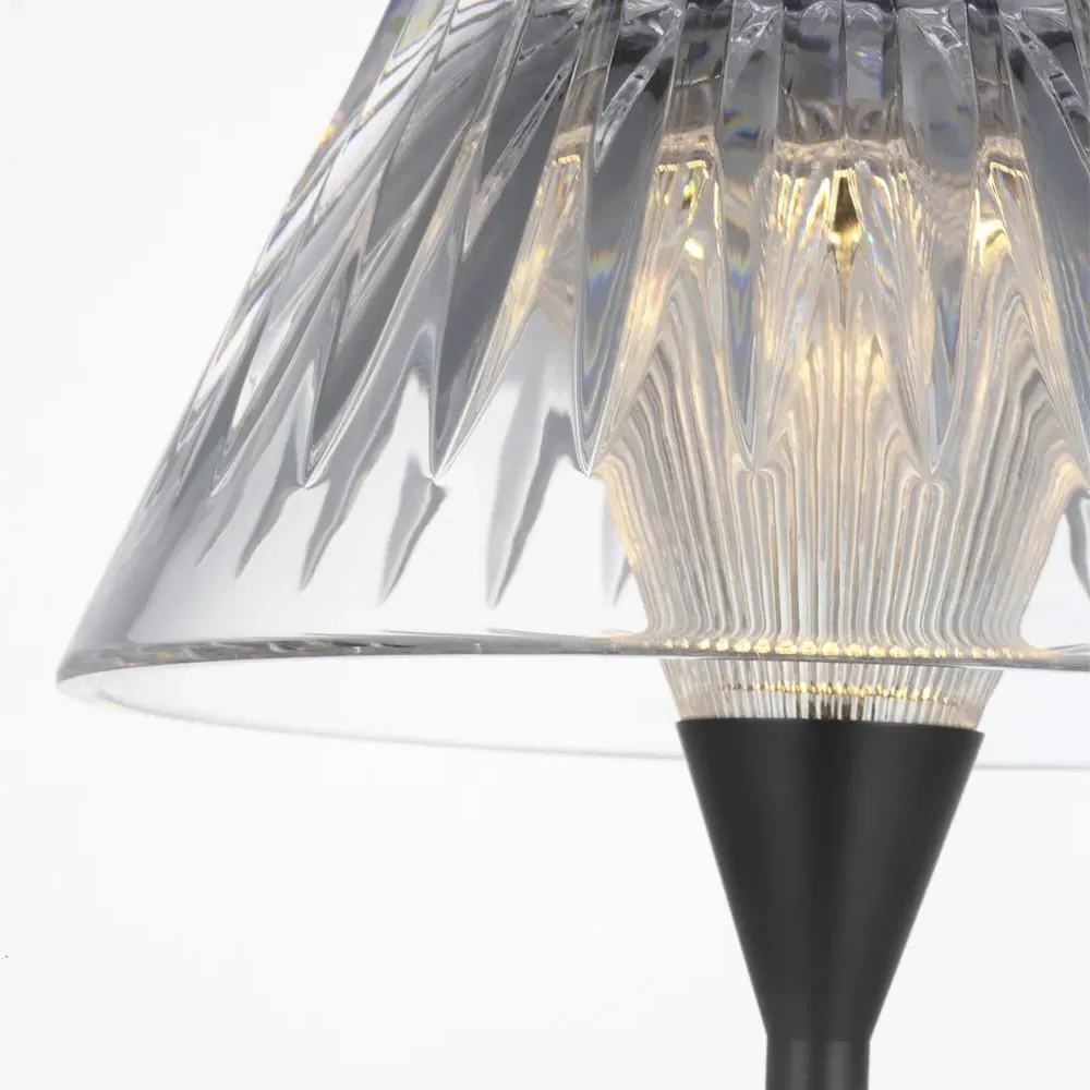 Blaze Crystal Shade Rechargeable Table Lamp - Bronze, Brass