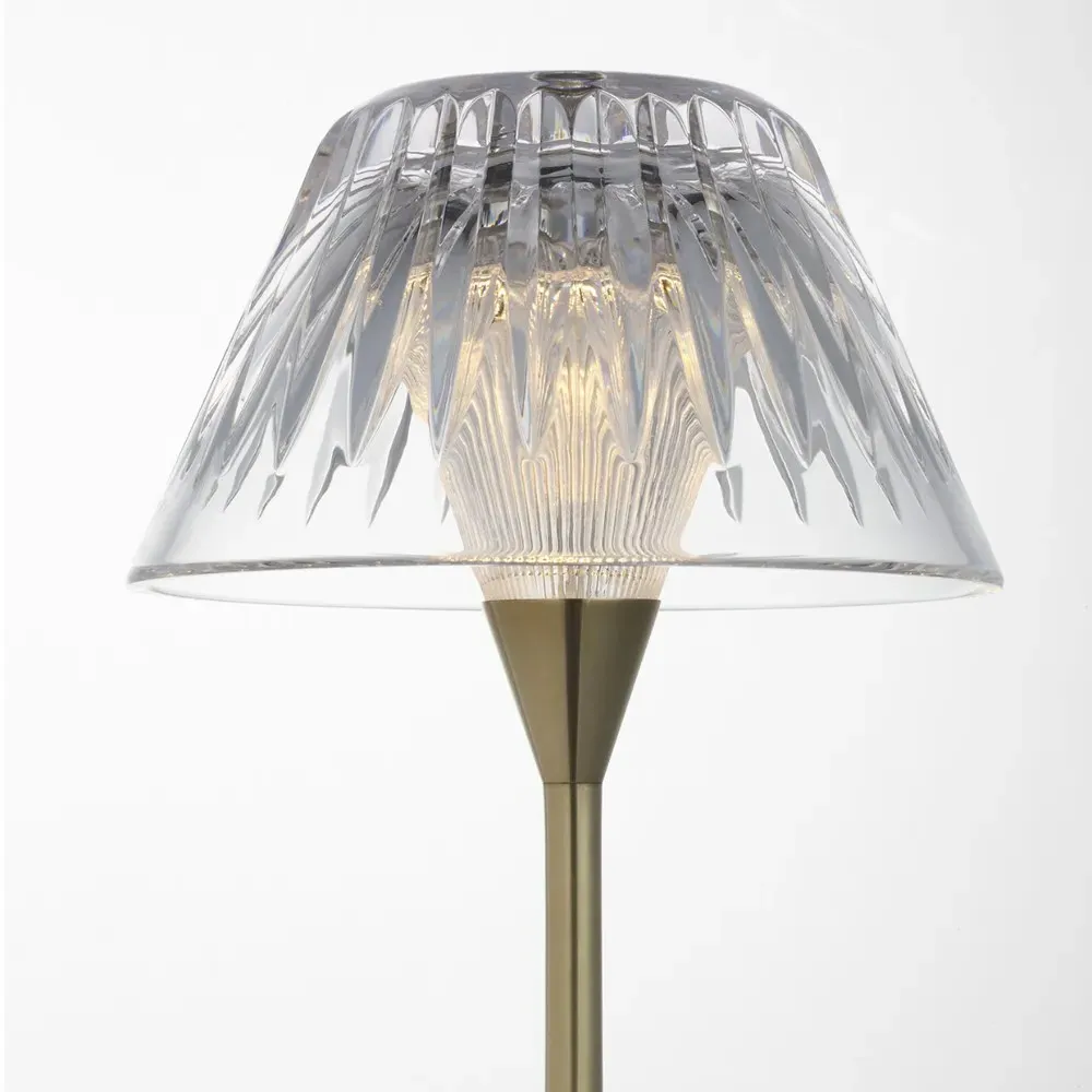 Blaze Crystal Shade Rechargeable Table Lamp - Natural Brass