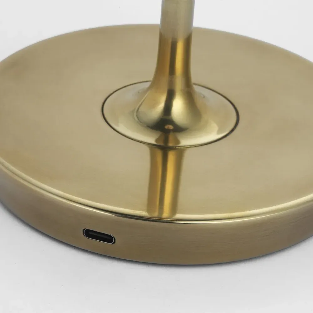 Blaze Crystal Shade Rechargeable Table Lamp - Natural Brass