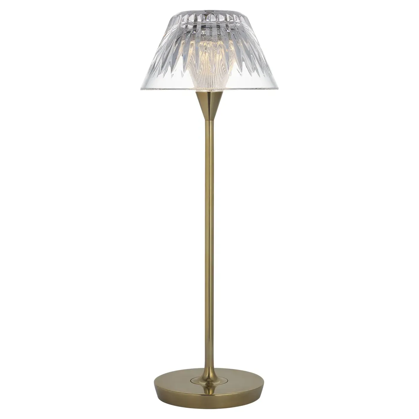 Blaze Crystal Shade Rechargeable Table Lamp - Natural Brass