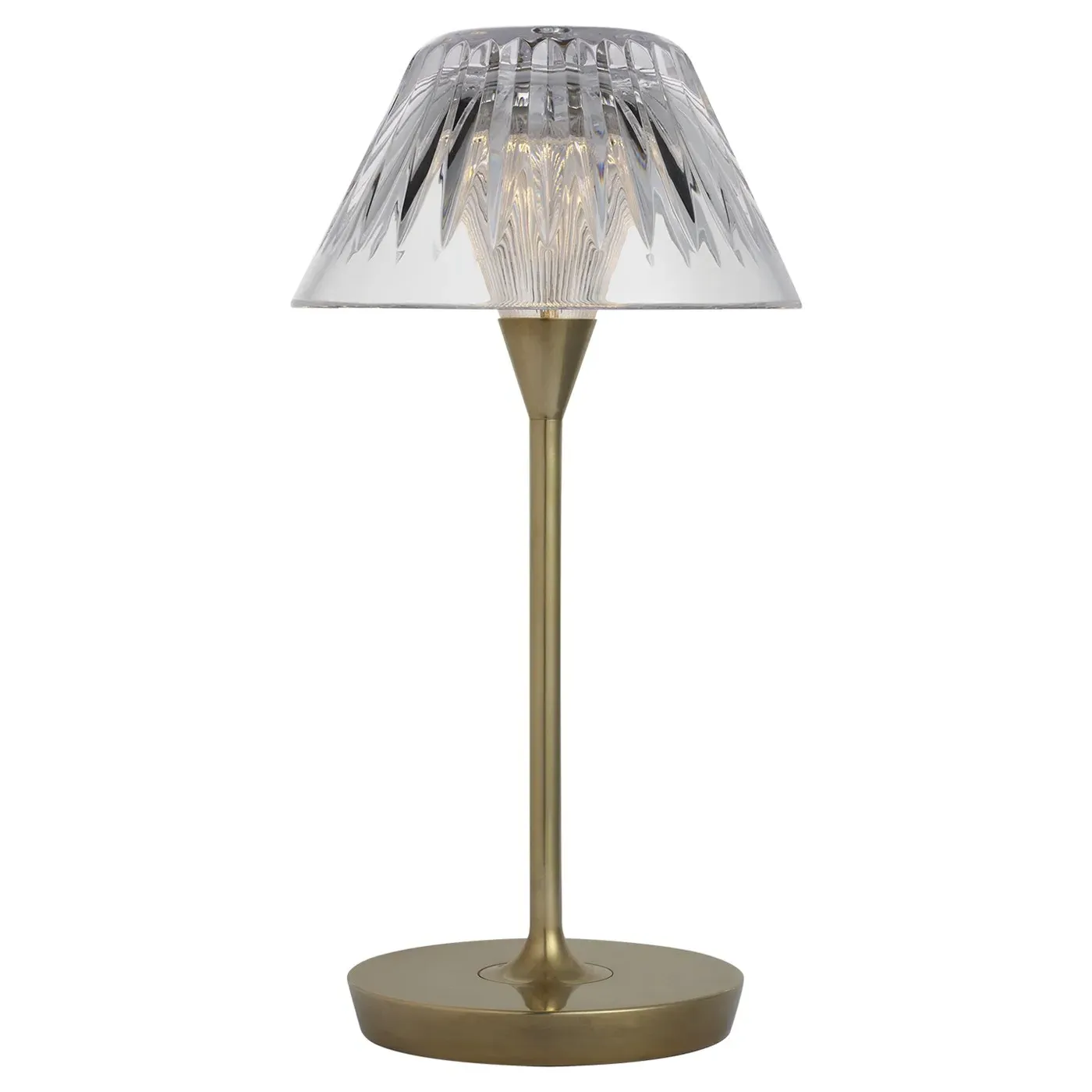 Blaze Crystal Shade Rechargeable Table Lamp - Natural Brass