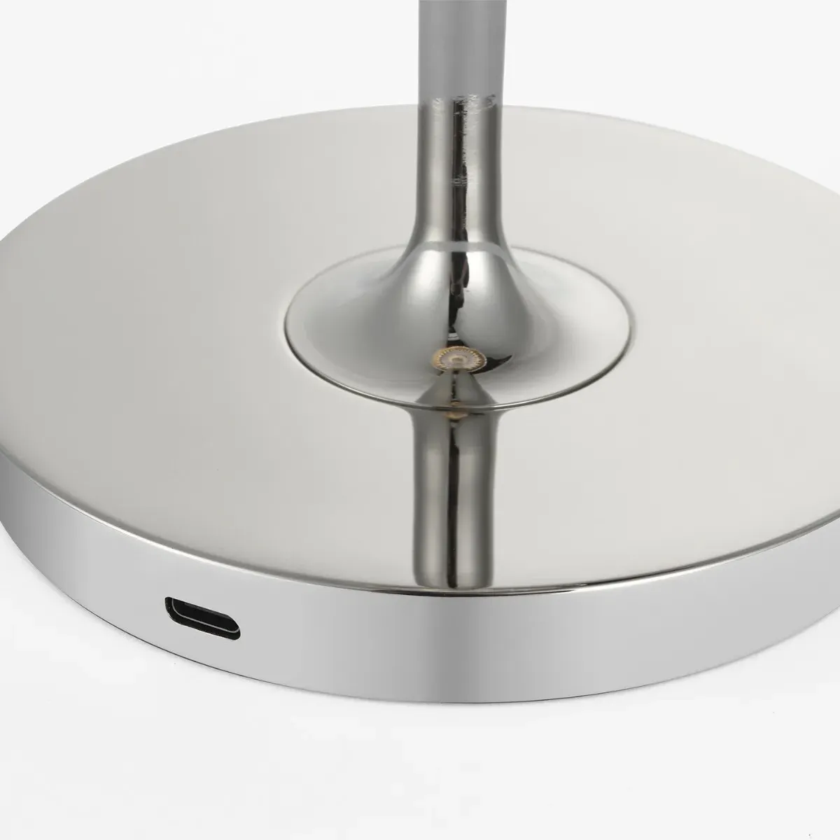 Blaze Crystal Shade Rechargeable Table Lamp - Polished Nickel, Brass