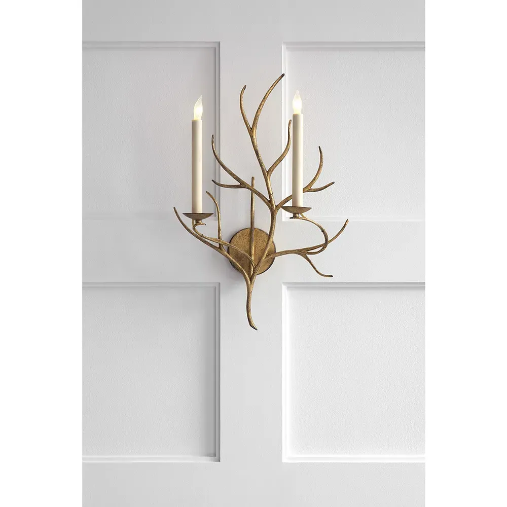 Branch Rustic Lodge Sconce - Gilded Iron