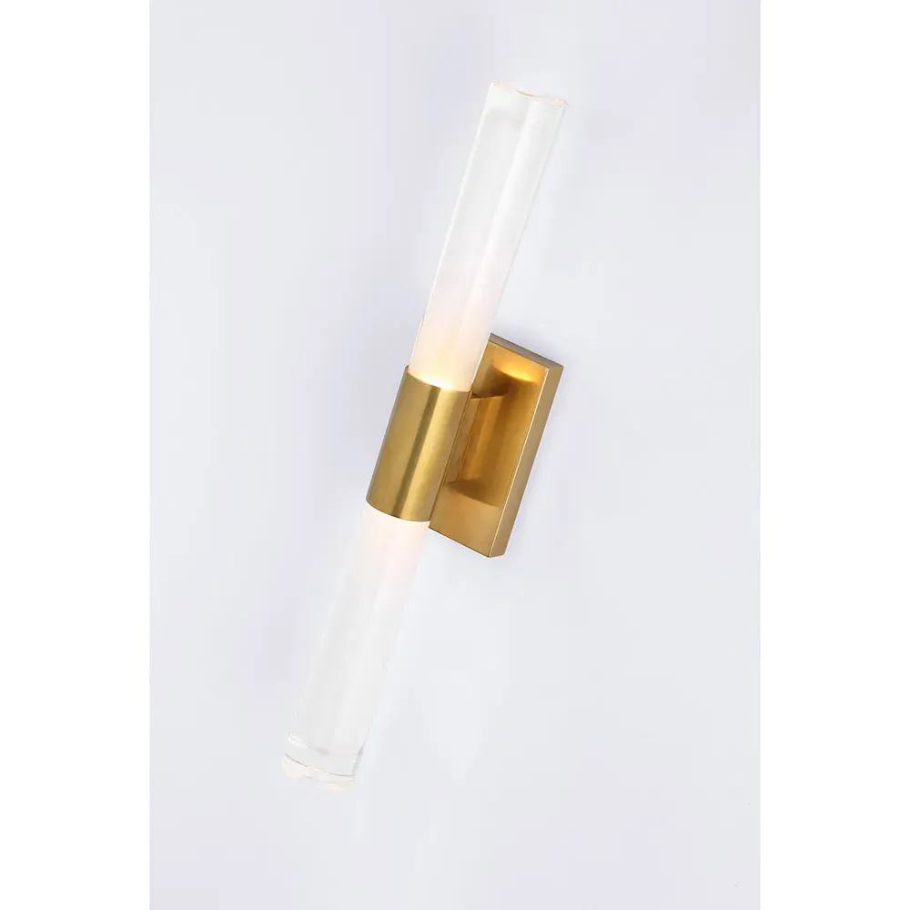 Brenta Single Sconce - Antique Brass, White Glass
