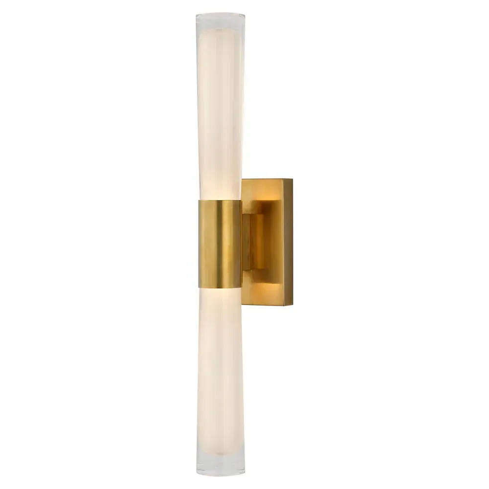 Brenta Single Sconce - Antique Brass, White Glass