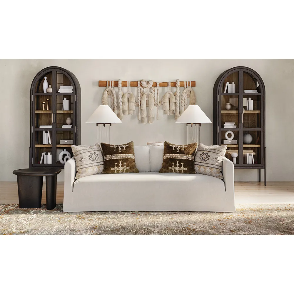 Brooks Crystal Table Lamp with Linen Shade - Gilded Iron