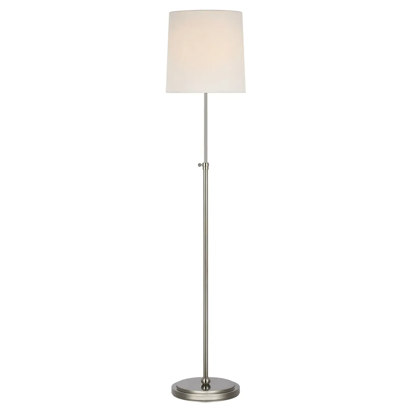 Bryant Adjustable Cordless Floor Lamp - Polished Nickel, Brass