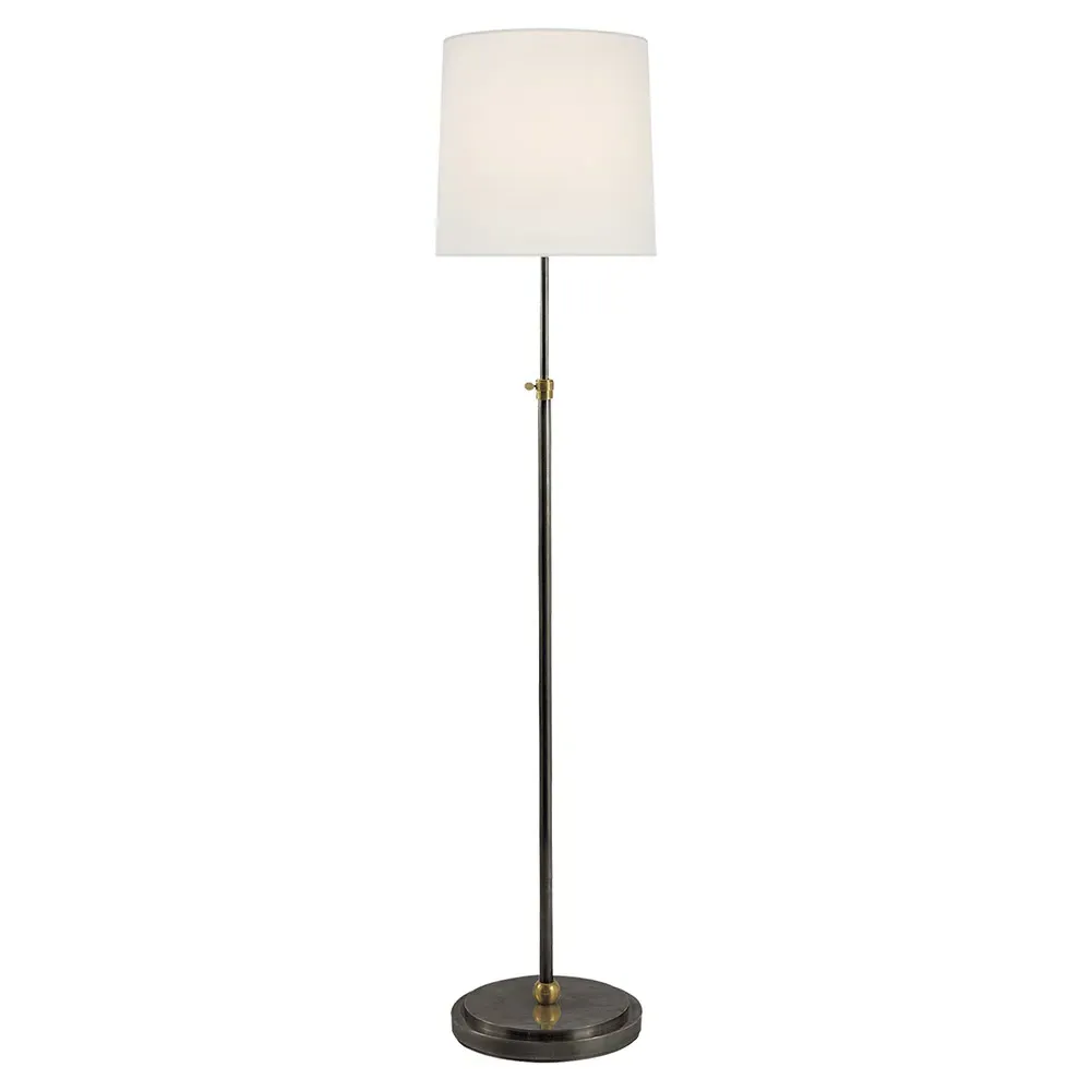 Bryant Adjustable Floor Lamp - Bronze, Linen