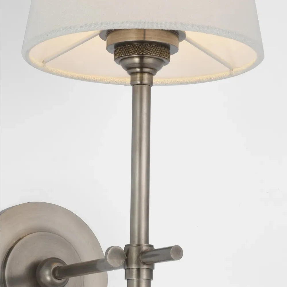 Bryant Cordless Tail Sconce - Antique Nickel, Brass