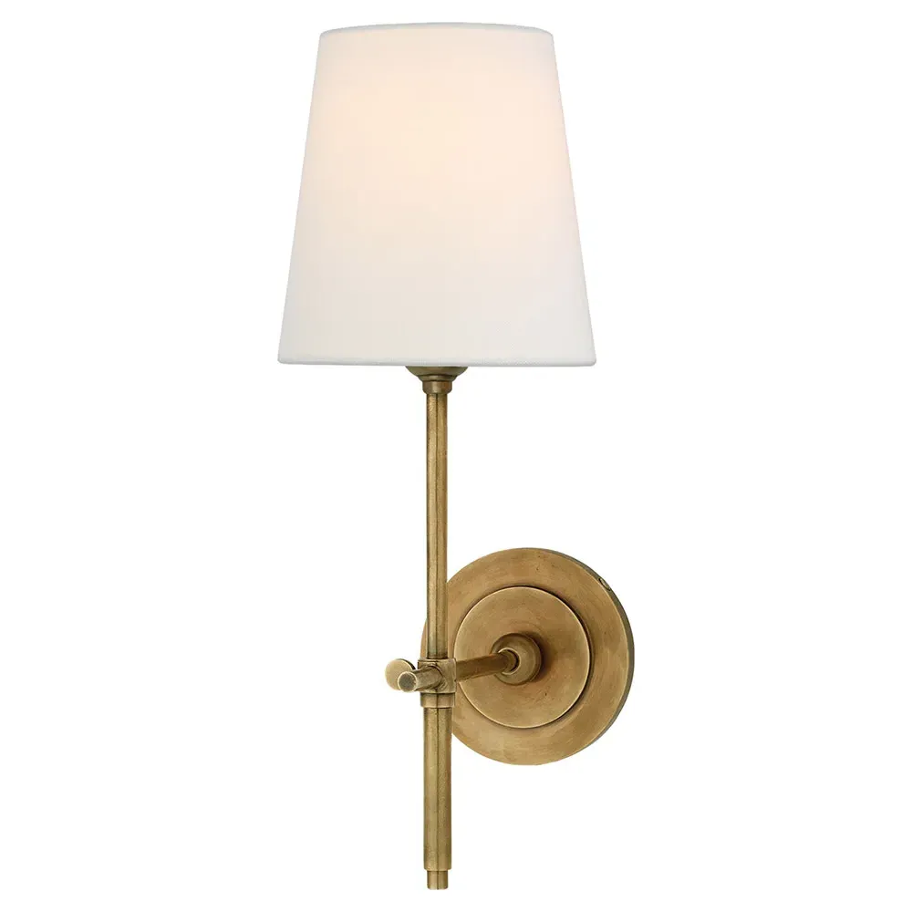 Bryant Small Sconce - Antique Brass, Linen image