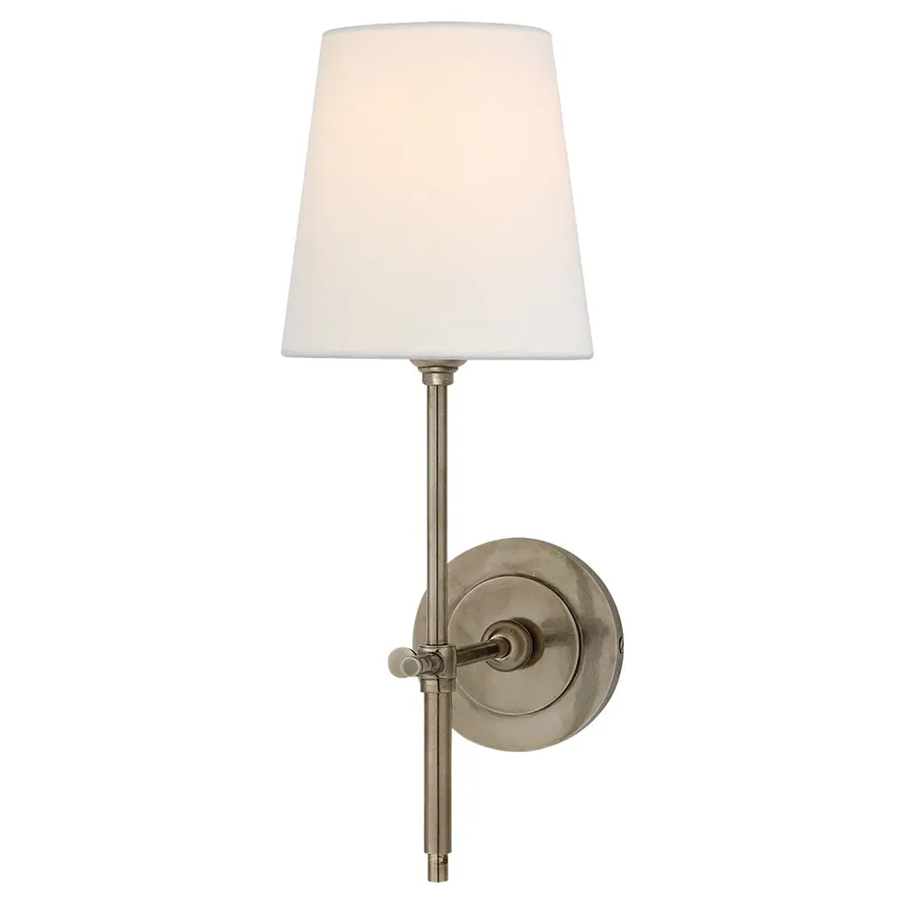 Bryant Small Sconce - Antique Nickel, Linen